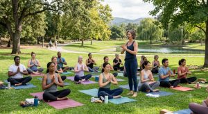 Group-outdoor-yoga-class-in-a-public-park-with-people