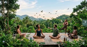 Yoga-practitioners-in-a-natural-environment-surrounded
