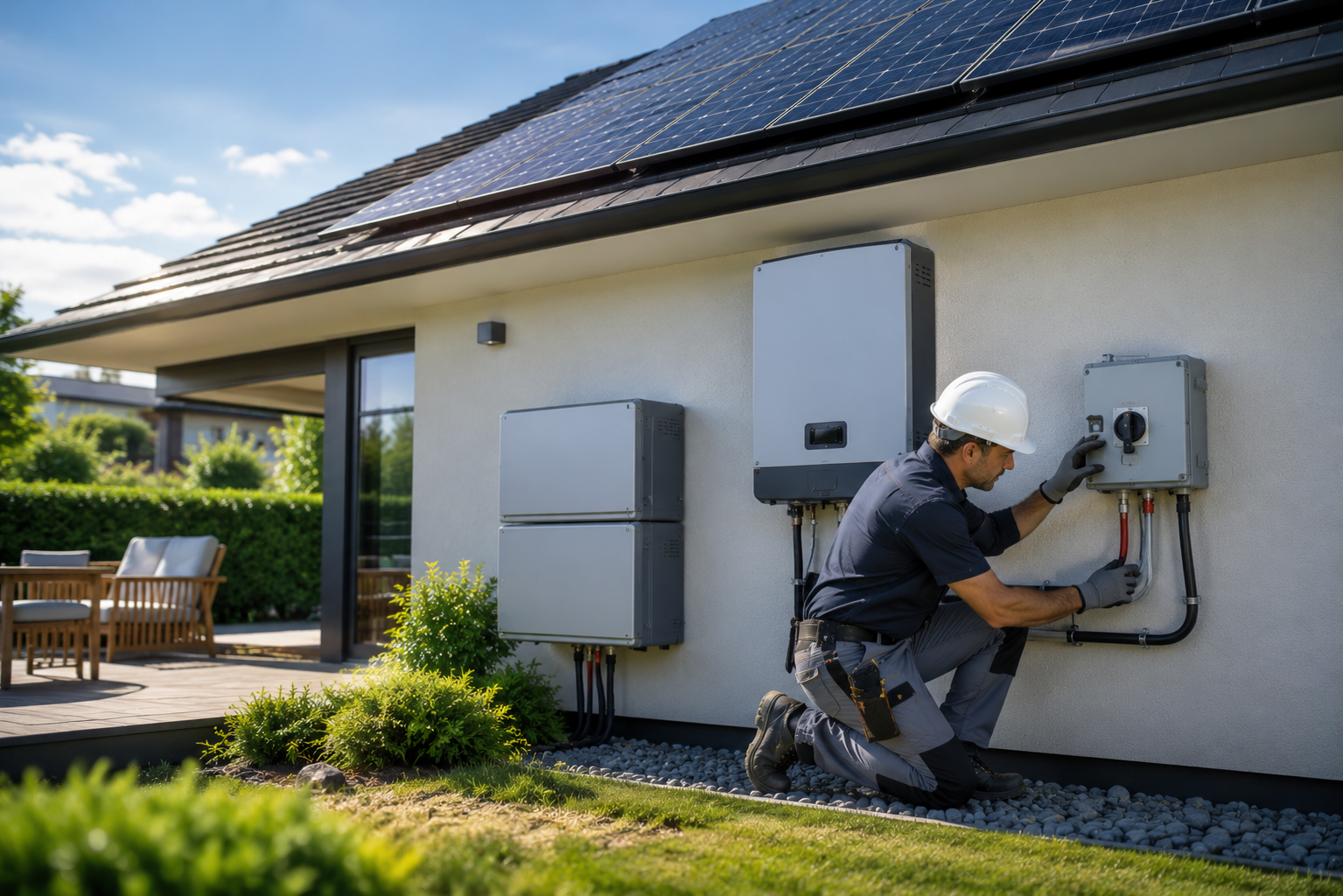 Inspecting a Solar DC Isolator During System Maintenance solar-technician-inspecting-an-outdoor-dc-isolator