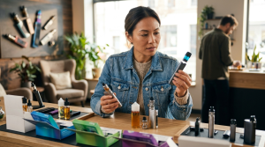 woman-is-comparing-two-different-vape-devices